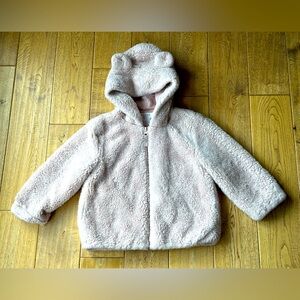 Okie Dokie Pale Pink Faux Fur Hooded Jacket size 5T